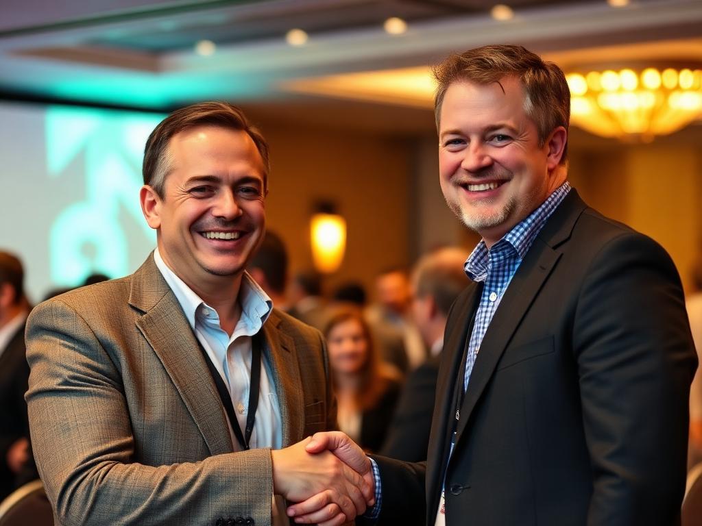 Handshake between attendees